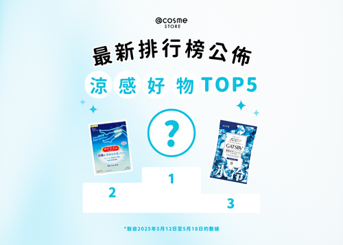 【🧊❄涼感好物 TOP 5 | @cosme STORE 最新排行榜公佈🥁】