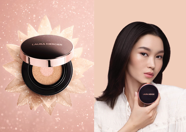 全新 粉鑽煥亮氣墊粉底 獨創 追光蜜桃 核心 精準褪黃追光 一步校色遮瑕 ‧ 聚光提亮  綻放12小時輕透水鑽亮妝